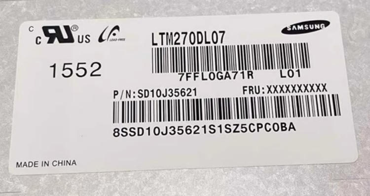 (image for) Original LTM270DL07-L01 Samsung Screen 27\" 2560*1440 LTM270DL07-L01 Display
